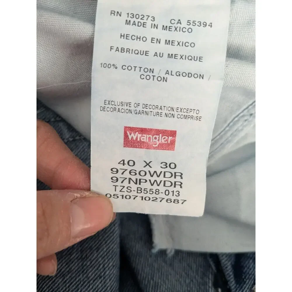 Wrangler Denim Men's Light Blue Jeans Size 40x30 Pants Rn 130273